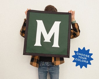 Custom Wool Felt Initial Banner - Personalized Pennant