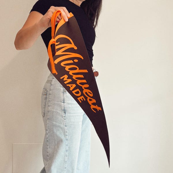 Midwest Made Pennant - Vintage Inspired Custom Wool Felt Flags and Banners - Quick Shipping