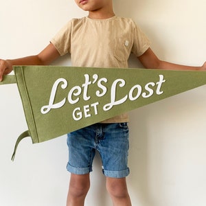 Let&#39;s Get Lost Pennant - Vintage Style Wool Felt Pennants and Banners