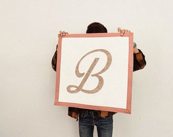 Custom Wool Felt Initial Banner - Vintage Script Pennant