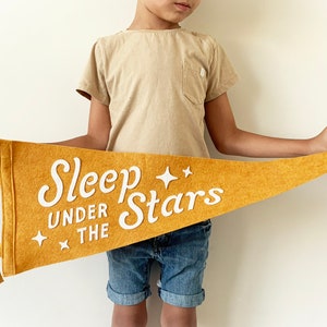 Sleep Under The Stars Pennant Vintage Style Wool Felt Pennants and Banners image 1