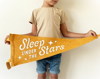 Sleep Under The Stars Pennant - Vintage Style Wool Felt Pennants and Banners