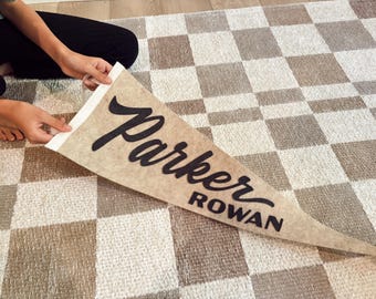 Parker Personalized Pennant - Vintage Inspired Custom Wool Felt Flags and Banners