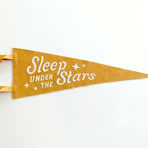 Sleep Under The Stars Pennant Vintage Style Wool Felt Pennants and Banners image 2