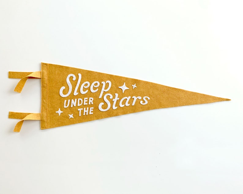 Sleep Under The Stars Pennant Vintage Style Wool Felt Pennants and Banners image 2
