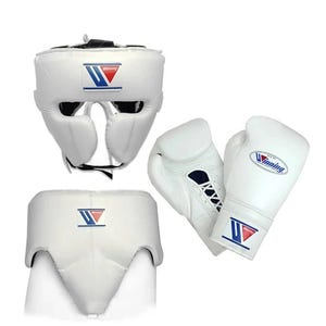 Handmade Leather Boxing Kit: Gloves, Head Guard, Groin Protector