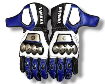 Guantes de cuero para motociclismo Yamaha: guantes protectores para motociclistas