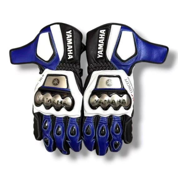 Yahama Leder Motorrad Racing Handschuhe: Schutzhandschuhe fr Biker -  Etsy.de