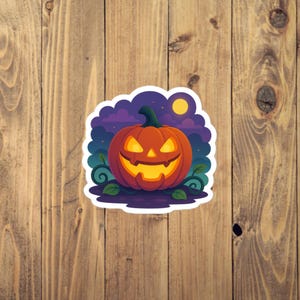 Halloween Jack-o’-Lantern Vinyl Sticker – Spooky & Cute Pumpkin Design