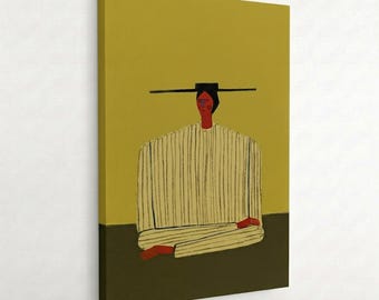 Minimalist Woman Portrait Wall Art : Abstract, Neutral Colors Print, Home Decor Gift