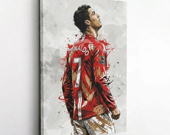 Póster de Cristiano Ronaldo, lámina de arte futbolístico, decoración deportiva para pared, regalo para leyenda del fútbol.
