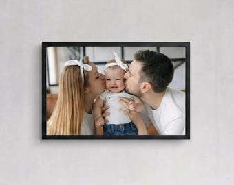 Impresión fotográfica personalizada en lienzo: retrato familiar personalizado para decorar la pared del dormitorio.