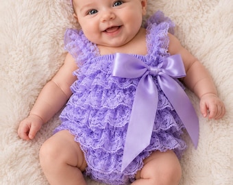 Conjunto de pelele para bebé niña color lavanda