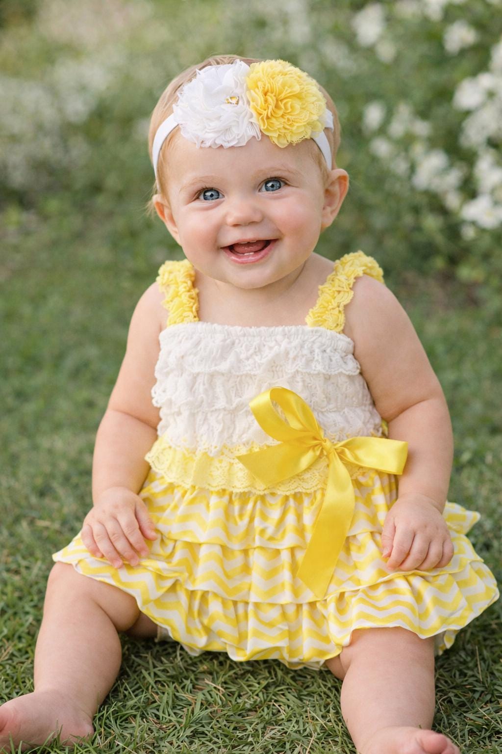 Yellow Lace Romper - Etsy