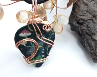 Guitar Pick Wire Wrapped Pendant, Copper Wire Wrapped Guitar Pick