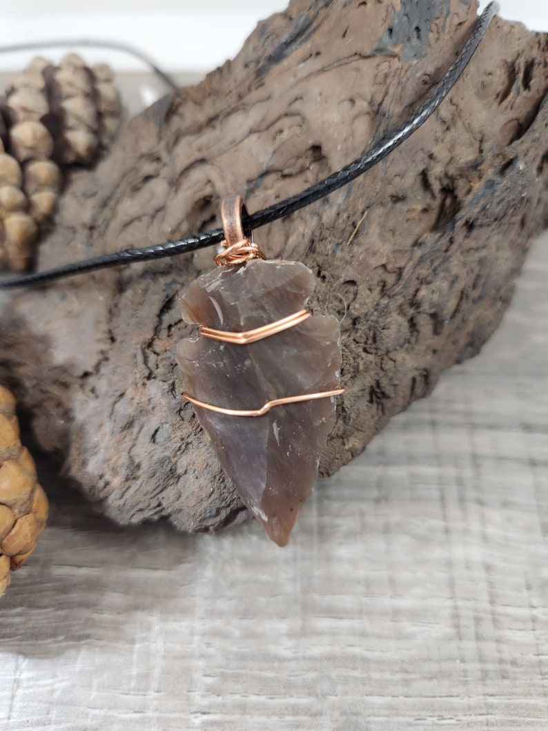 Natural Stone Arrowhead Pendant, Arrowhead Necklace image 5