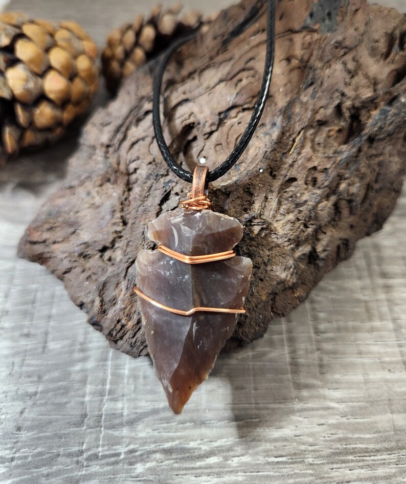 Natural Stone Arrowhead Pendant, Arrowhead Necklace image 2