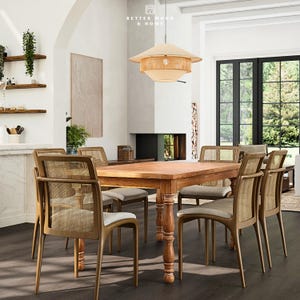 Handmade Reclaimed Wood Farmhouse Dining Table - Caramel Oak