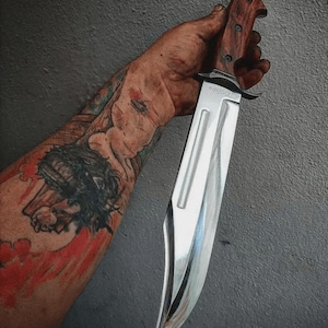 Hand-Forged Carbon Steel Bowie Knife | Large Hunting Knife | Custom Gift for Him | Birthday, Anniversary, Christmas, New Year