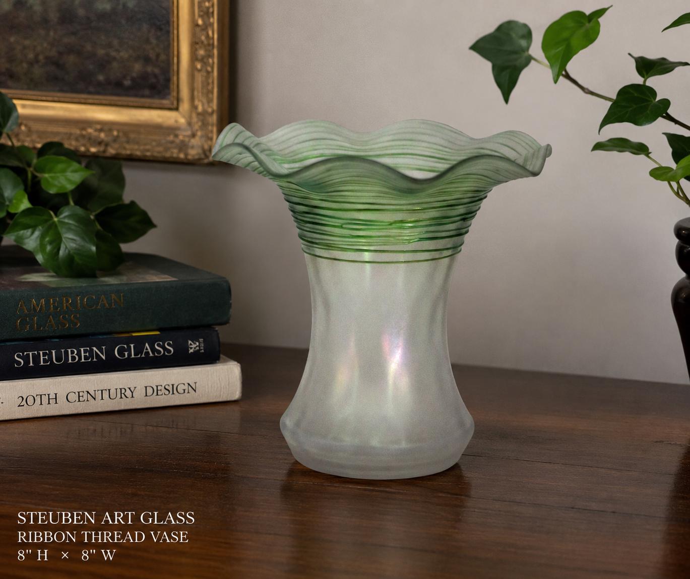 Green Steuben Vase - Etsy