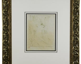 1898 Henri De Toulouse-Lautrec Yvette Guilbert Soularde Lithograph Framed 1930 Edition