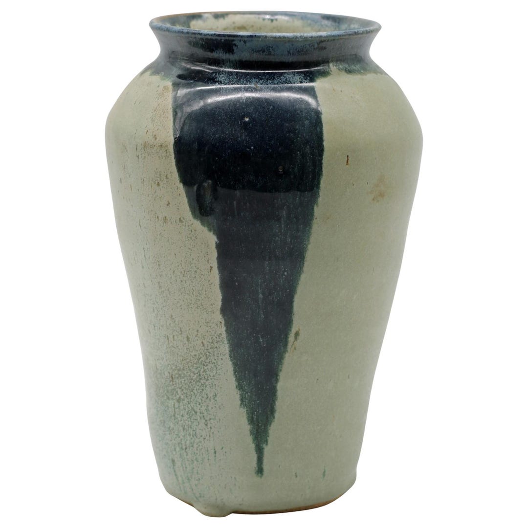 Vintage Columbus Georgia Studio Pottery Vase, Blue Green Drip Glaze - Etsy