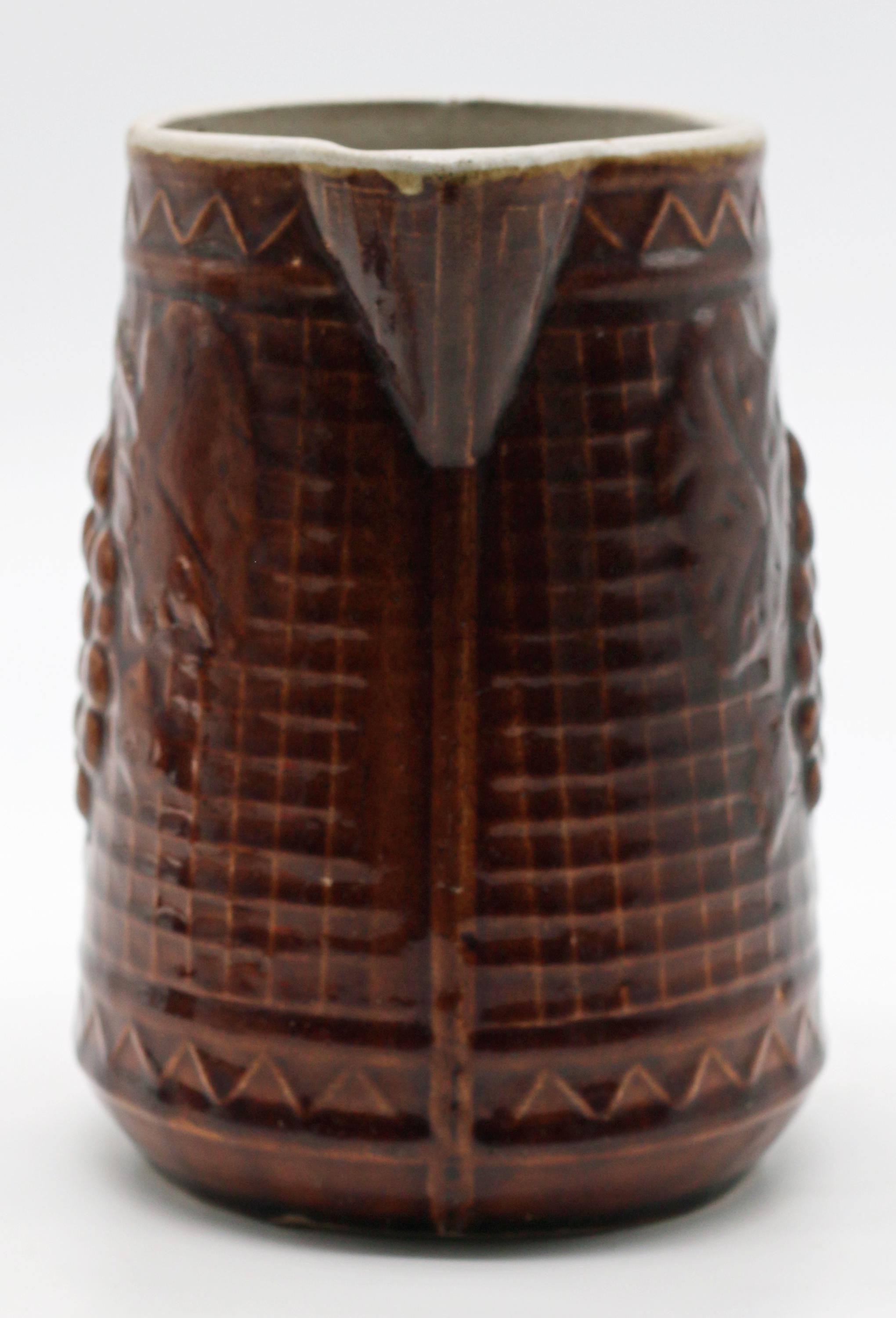 Antique Rockingham Pitcher Antique Rockingham Grapevine Pitcher, C. 1875–1910, Brown Glaze, Star ...