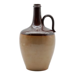 Antique Doulton Lambeth Stoneware Jug: Two-Tone Glazed English Pottery