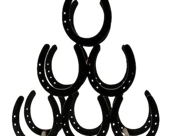 Diamond Horseshoe Wine Rack - Lucky Ridge USA Iron Six Bottle Western Bar Decor
