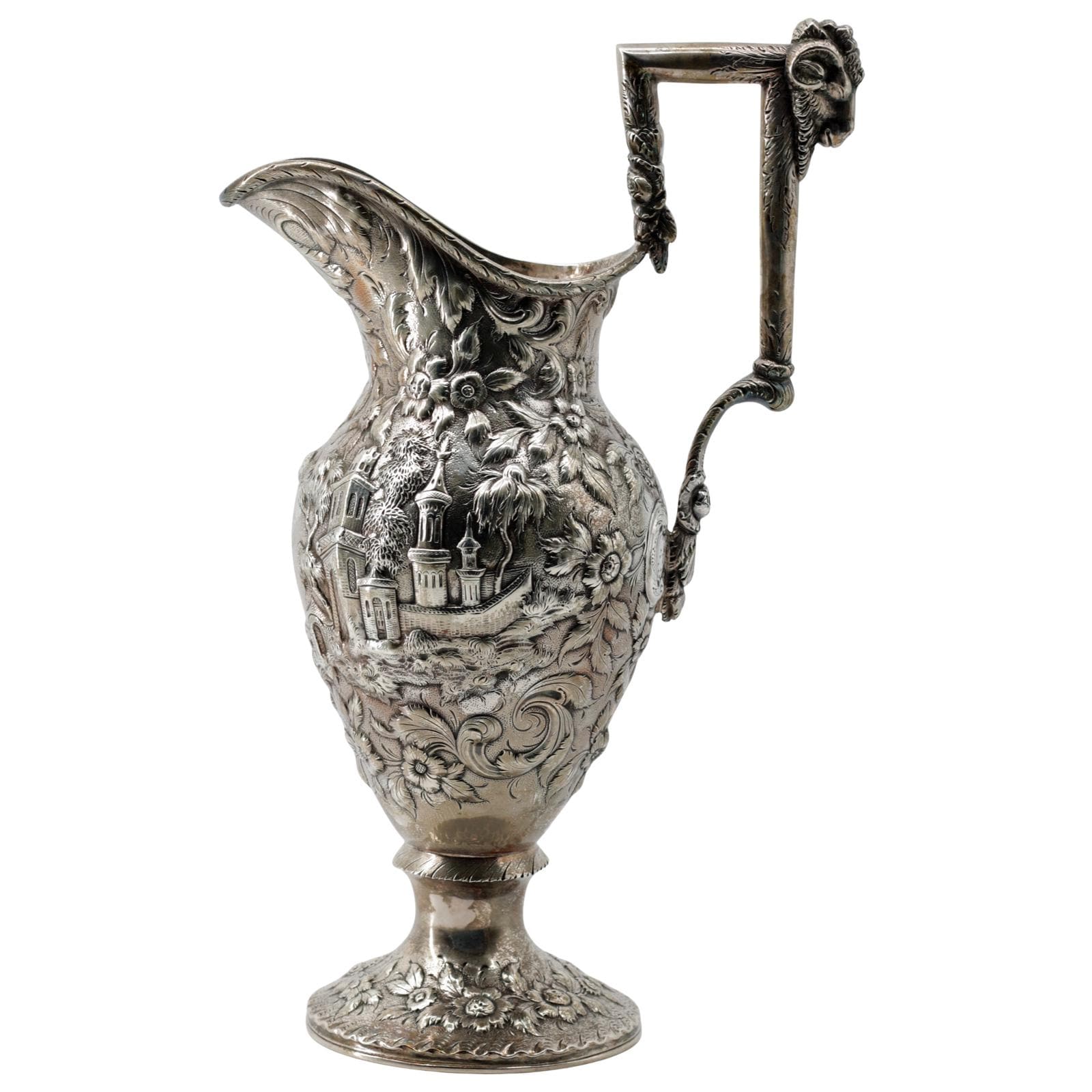 Antique Samuel Kirk & Son Sterling Silver Ewer – 14
