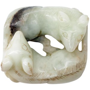 Antique Chinese Carved Jade Animal Group