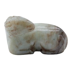 Antique Chinese jade carving of a ram
