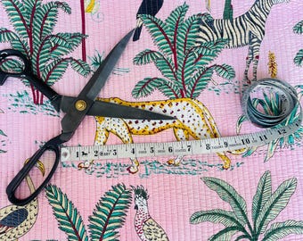 Gewatteerde stof met jungletijgerprint, stof voor damesjas, doe-het-zelfproject, cadeau voor mama