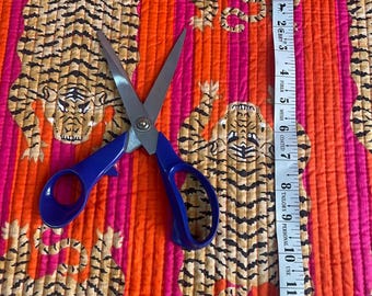 Tibetan Tiger Print Quilted Cotton Fabric: Indian Block Print by the Yard