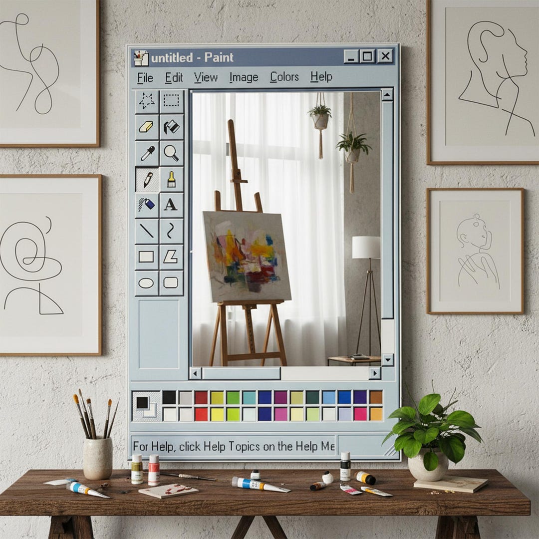 MS Paint Mirror, Retro Windows Paint Mirror, Pixel Computer Mirror ...