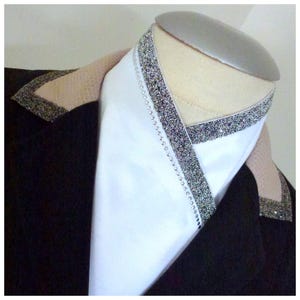 Handmade Elegant Stock Tie with Velcro by Evanel | Custom Equestrian Show Stock Tie | Styled by Romy
