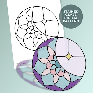 Boho Moon Digital Pattern Stained Glass  DIY Stained Glass Art Digital Patten Download Ready to Print