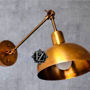 Brass Wall Sconce Light – Adjustable Industrial Wall Lamp – Vintage Gold Metal Wall Light Fixture Bedroom, Living Room,Office Decor wall art