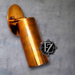 Raw Brass Spot Light – Minimalist Cylinder Pendant Light Fixture – Industrial Flush Mount Lighting for Hallway, Kitchen, wall art