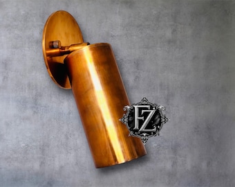Raw Brass Cylinder Wall Sconce: Minimalist Industrial Lighting