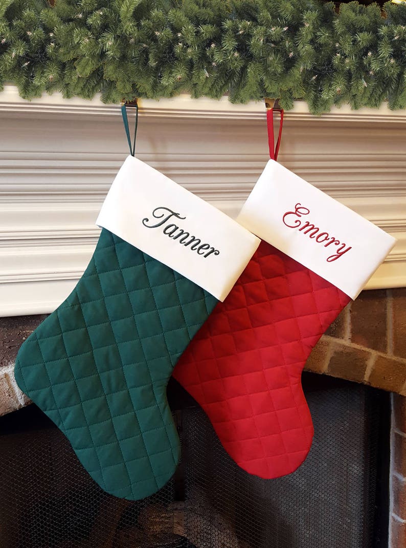 Personalized Christmas Stocking. Quilted Christmas Stocking Etsy
