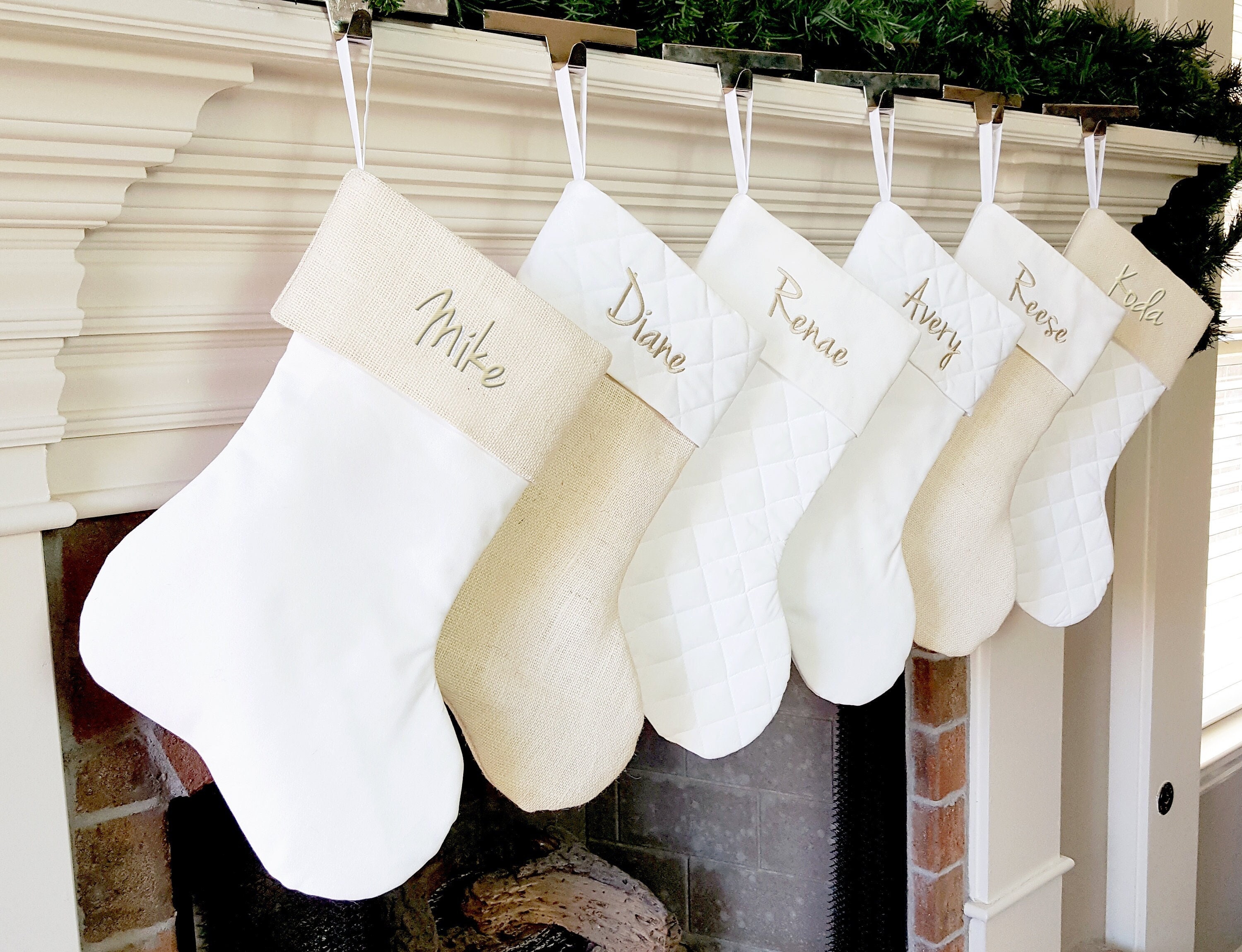 White christmas stockings discount