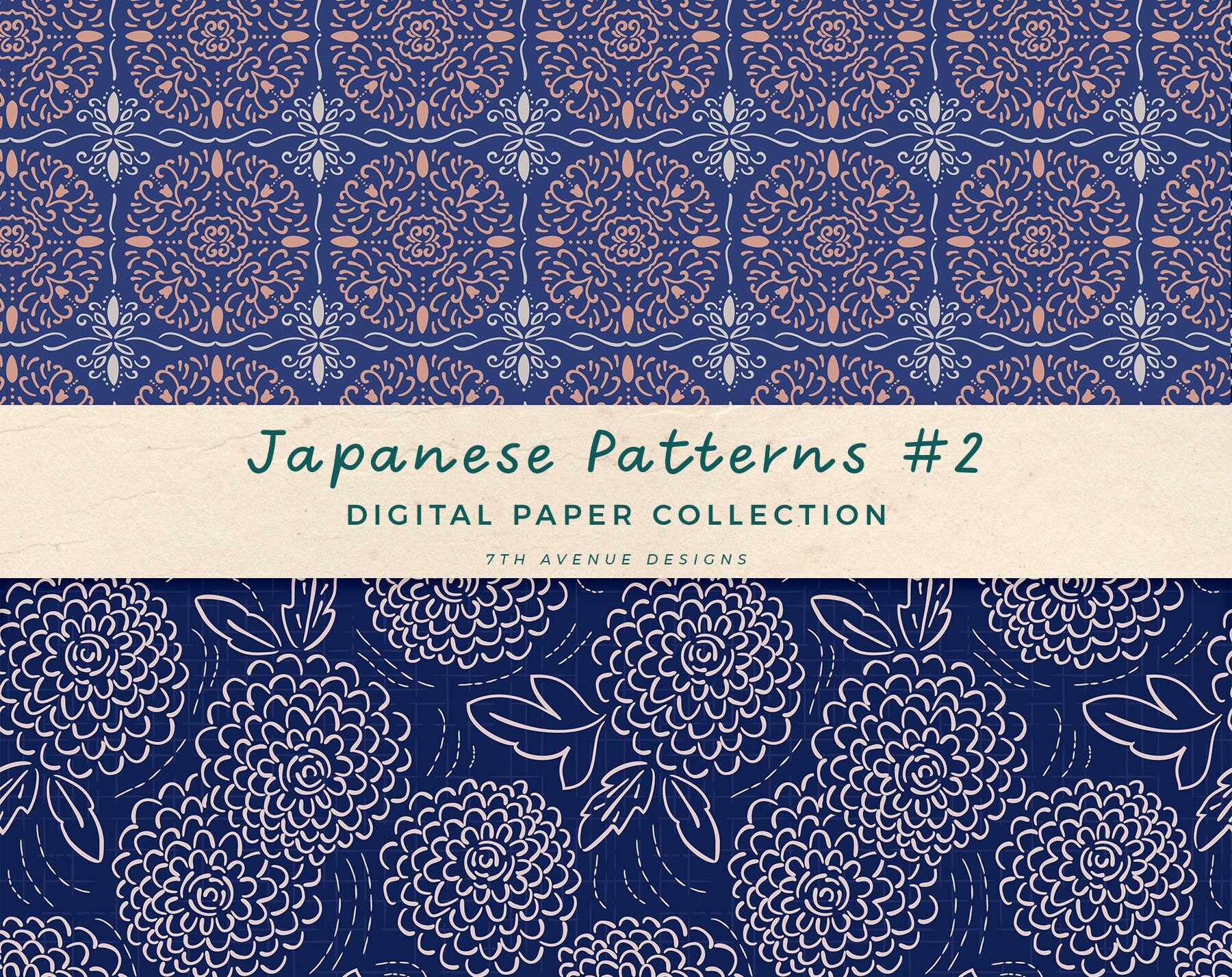 Japanese Patterns #2 Digital Papers Collection - Etsy