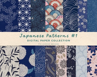 Japanese Patterns #1 Digital Papers Collection