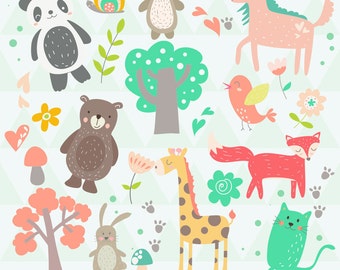 INSTANT DOWNLOAD - Cute Animals Cliparts