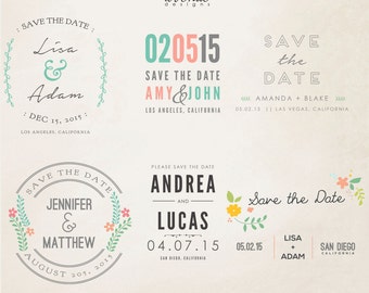 INSTANT DOWNLOAD - Save The Date Words Overlays vol.11