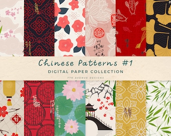 Chinese Patterns #1 Digital Papers Collection