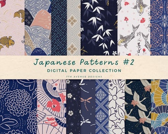 Japanese Patterns #2 Digital Papers Collection