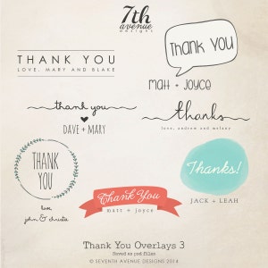 INSTANT DOWNLOAD Thank You Word Overlays vol.3 image 1