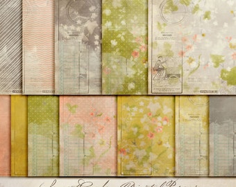 Digital Papers - Secret Garden. Perfect for blog background, art journal, mixed media, card making and much more.